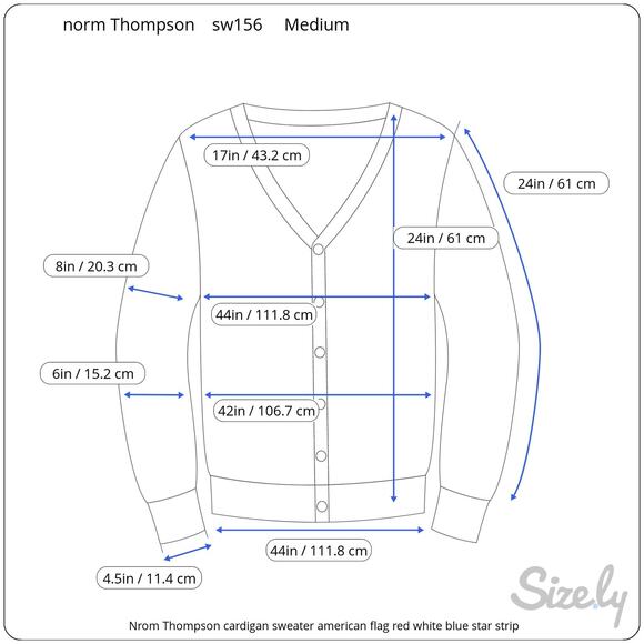 Norm Thompson cardigan sweater american flag red white blue star stripe - Picture 2 of 8